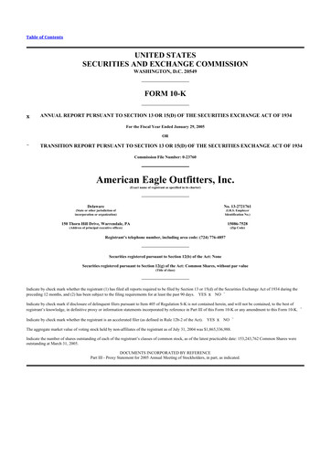 Thumbnail American Eagle Outfitters
 10-K Annual Report 