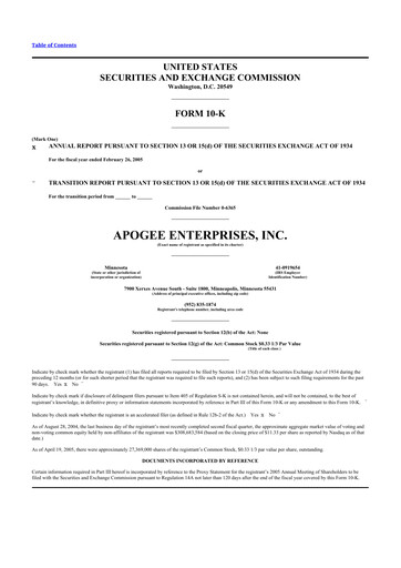 Thumbnail Apogee Enterprises 10-K Annual Report 