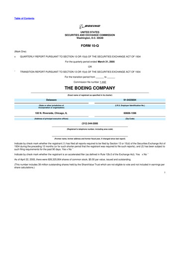 Thumbnail Boeing 10-Q Quarterly Report FY 