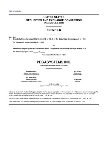 Thumbnail Pegasystems 10-Q Quarterly Report FY 