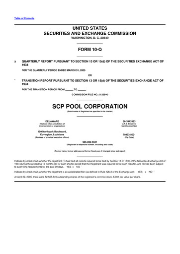 Thumbnail POOLCORP 10-Q Quarterly Report FY 