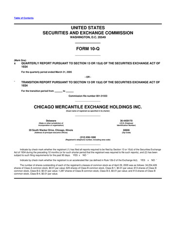 Thumbnail CME Group 10-Q Quarterly Report FY 