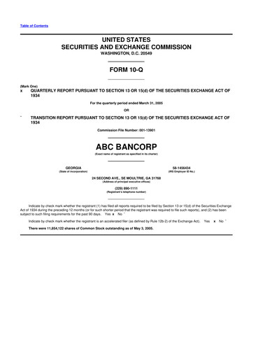 Miniature Ameris Bancorp
 10-Q Rapport trimestriel  