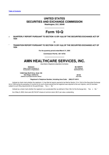 Thumbnail AMN Healthcare Services 10-Q Quarterly Report FY 
