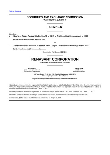 Thumbnail Renasant Corp 10-Q Quarterly Report FY 