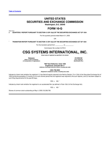 Thumbnail CSG International
 10-Q Quarterly Report FY 