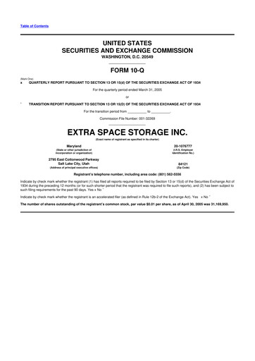 Vorschaubild Extra Space Storage
 10-Q Quartalsbericht  