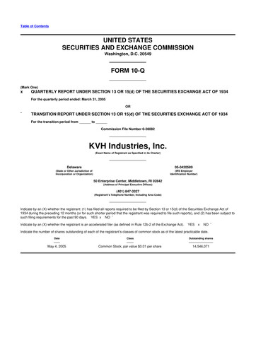 Thumbnail KVH Industries
 10-Q Quarterly Report FY 