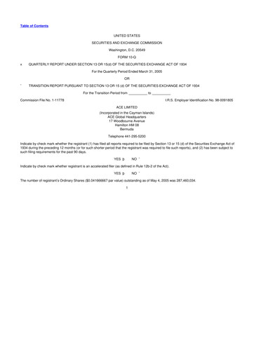 Vorschaubild Chubb 10-Q Quartalsbericht  