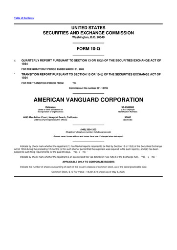 Thumbnail American Vanguard 10-Q Quarterly Report FY 