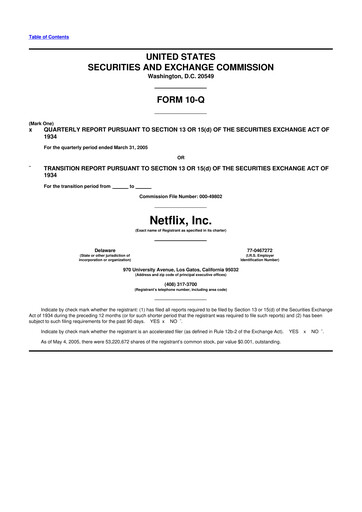 Vorschaubild Netflix 10-Q Quartalsbericht  