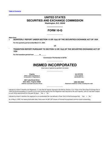 Thumbnail Insmed 10-Q Quarterly Report FY 