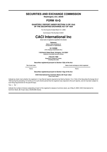 Thumbnail CACI International Inc 10-Q Quarterly Report FY 