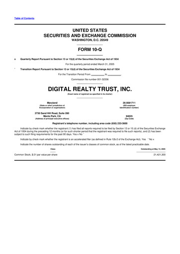 Thumbnail Digital Realty 10-Q Quarterly Report FY 