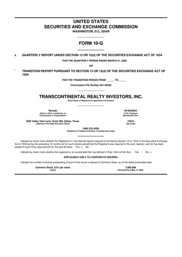 Thumbnail Transcontinental Realty Investors 10-Q Quarterly Report FY 