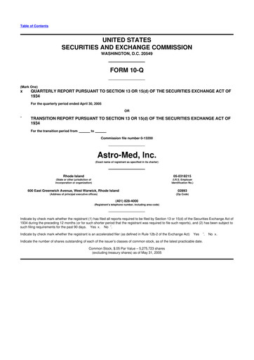 Thumbnail AstroNova, Inc. 10-Q Quarterly Report FY 