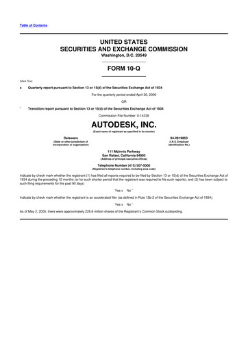 Thumbnail Autodesk 10-Q Quarterly Report FY 