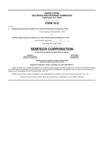 Vorschaubild Semtech 10-Q Quartalsbericht  