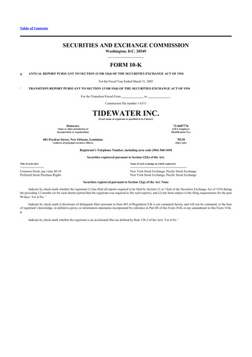 Thumbnail Tidewater 10-K Annual Report 