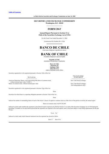 Thumbnail Banco de Chile
 20-F Annual Report 