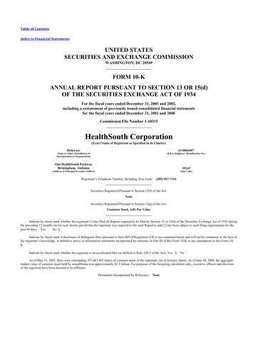 Thumbnail Encompass Health
 10-K Annual Report 