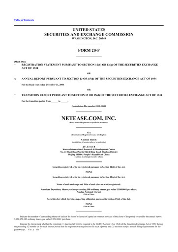 Vorschaubild NetEase 20-F Jahresbericht 
