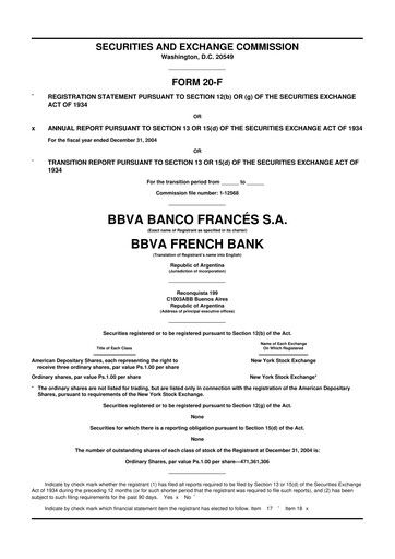 Thumbnail BBVA Argentina 20-F Annual Report 