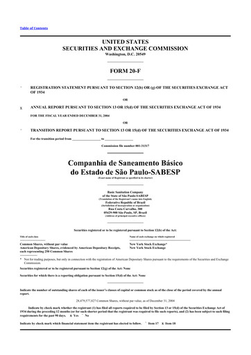 Thumbnail Sabesp 20-F Annual Report 