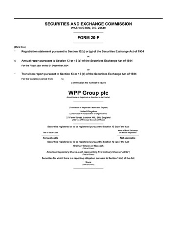 Thumbnail WPP 20-F Annual Report 