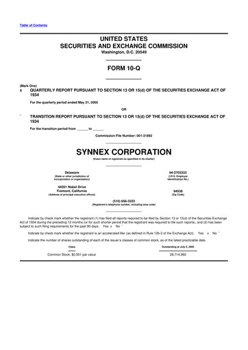 Thumbnail TD Synnex 10-Q Quarterly Report FY 
