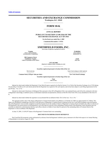 Thumbnail Smithfield Foods 10-K Annual Report 