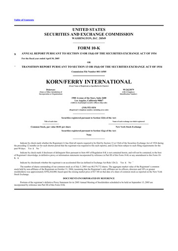 Thumbnail Korn Ferry
 10-K Annual Report 