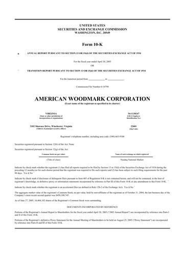 Thumbnail American Woodmark
 10-K Annual Report 