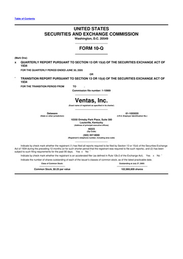 Thumbnail Ventas 10-Q Quarterly Report FY 