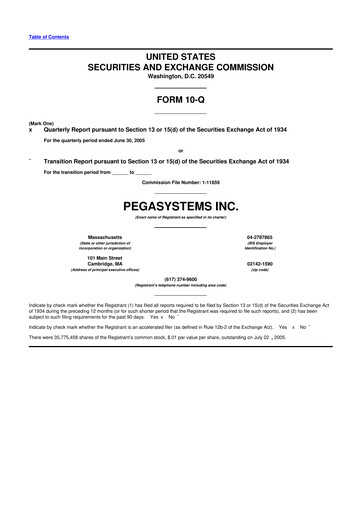 Thumbnail Pegasystems 10-Q Quarterly Report FY 