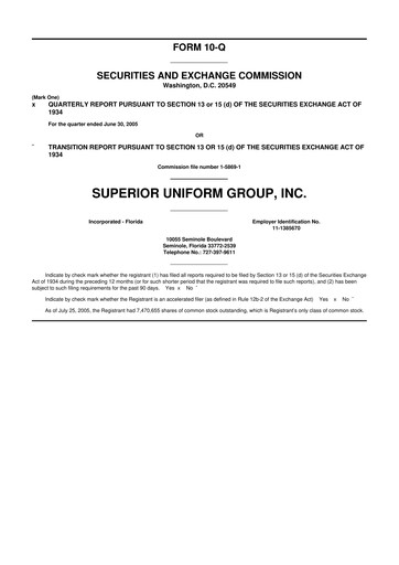 Thumbnail Superior Group of Companies 10-Q Quarterly Report FY 