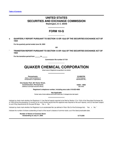 Thumbnail Quaker Houghton 10-Q Quarterly Report FY 