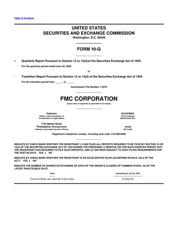 Thumbnail FMC Corporation 10-Q Quarterly Report FY 