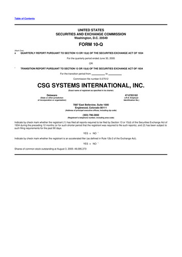 Thumbnail CSG International
 10-Q Quarterly Report FY 