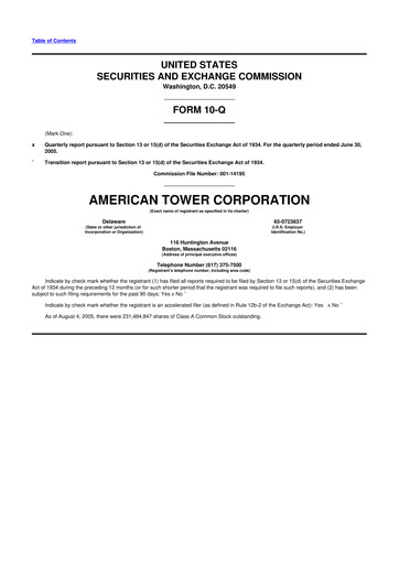 Vorschaubild American Tower 10-Q Quartalsbericht  
