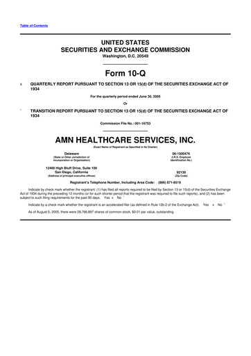 Thumbnail AMN Healthcare Services 10-Q Quarterly Report FY 
