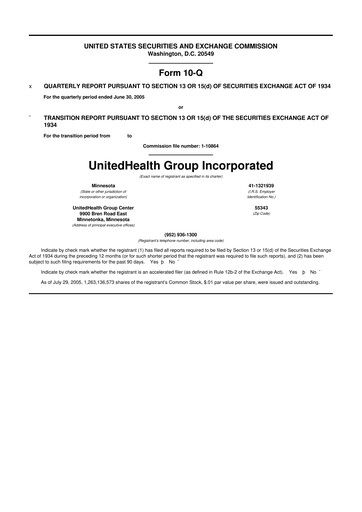 Thumbnail UnitedHealth 10-Q Quarterly Report FY 