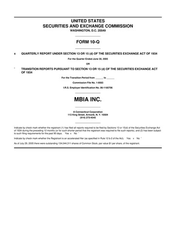 Thumbnail MBIA 10-Q Quarterly Report FY 