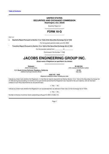 Thumbnail Jacobs Engineering 10-Q Quarterly Report FY 
