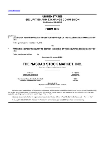 Thumbnail Nasdaq 10-Q Quarterly Report FY 