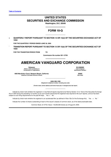 Thumbnail American Vanguard 10-Q Quarterly Report FY 