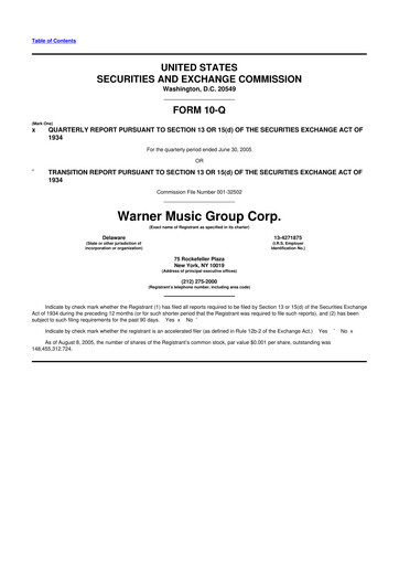 Thumbnail Warner Music Group
 10-Q Quarterly Report FY 