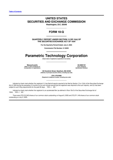 Thumbnail PTC 10-Q Quarterly Report FY 