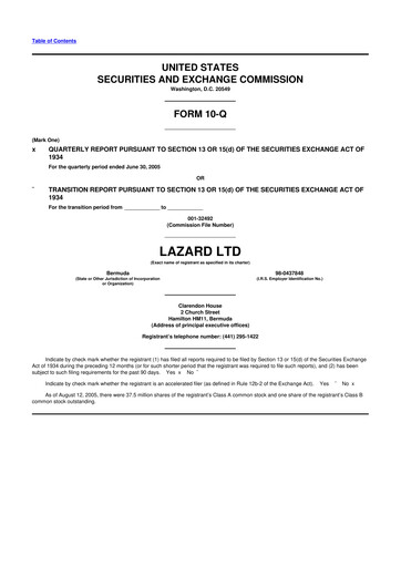 Thumbnail Lazard 10-Q Quarterly Report FY 
