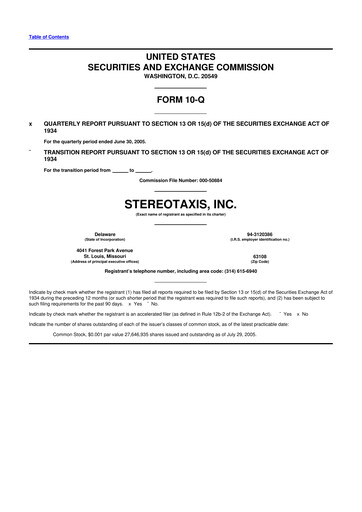 Thumbnail Stereotaxis 10-Q Quarterly Report FY 